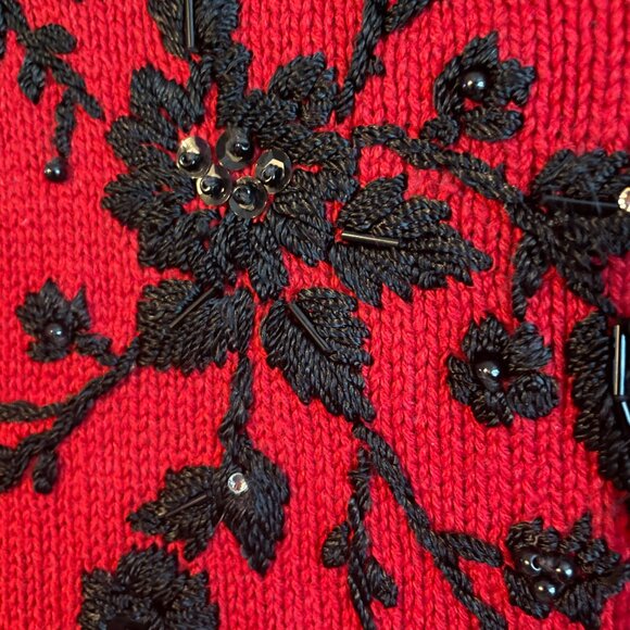 VNTG Tiara International, Sz Small, Christmas Holiday Sweater - Knit Vintage - Picture 7 of 11